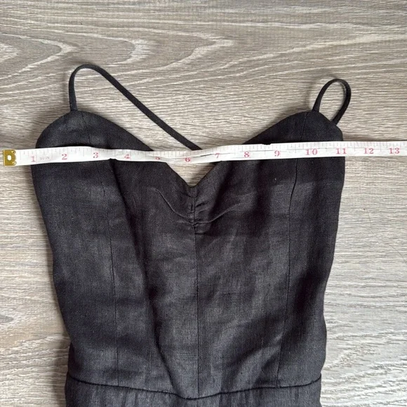 Reformation Oregano Linen Wide Leg Jumpsuit in Black 0